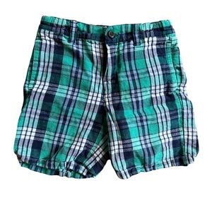 Janie & Jack Boys Plaid Cotton & Linen Shorts 5t